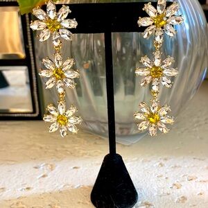 Spectacular Crystal Daisy Earrings